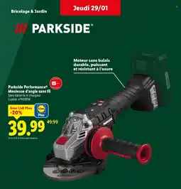 Lidl PARKSIDE Performance Meuleuse d'angle sans fil offre