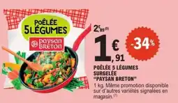 E.Leclerc Express Poêlée 5 légumes surgelée paysan breton offre