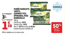 Auchan Supermarché Purée haricots verts courgettes épinards pois bonduelle offre