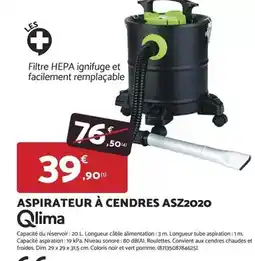 Bricomarché Qlima - aspirateur à cendres asz2020 offre