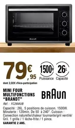E.Leclerc Braun - mini four multifonctions brandt offre