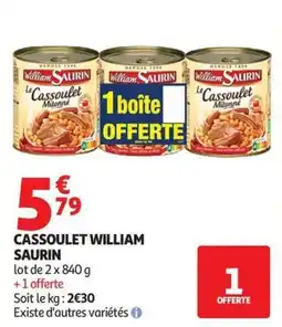 Auchan Supermarché Cassoulet william saurin offre