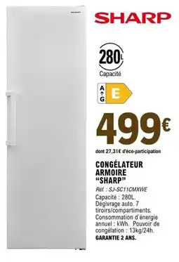 E.Leclerc Sharp - congelateur armoire offre