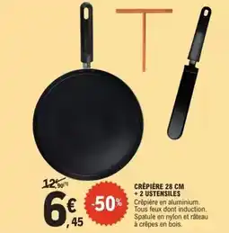E.Leclerc Tous - crêpière 28 cm + 2 ustensiles offre