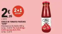 E.Leclerc Alro - coulis de tomates fraiches offre