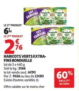 Auchan Supermarché Haricots verts extra fins bonduelle offre
