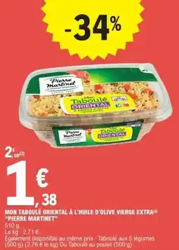 E.Leclerc Pierre martinet - mon taboulé oriental à l'huile d'olive vierge extra offre