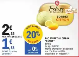 E.Leclerc E.leclerc - bac sorbet au citron offre