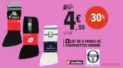 E.Leclerc Kappa - lot de 6 paires de chaussettes homme offre