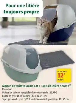 Maxi Zoo Anione - maison de toilette smart cat + tapis de litière offre