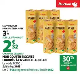 Auchan Supermarché Mon goûter biscuits fourrés à la vanille auchan offre