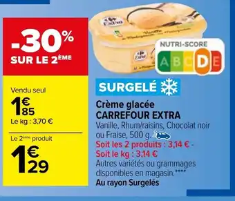 Carrefour Crème Glacèe Carrefour Extra offre