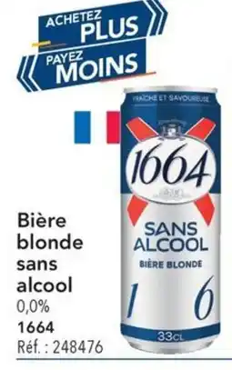 METRO Bière blonde sans alcool 1664 offre