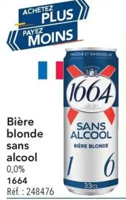 METRO Bière blonde sans alcool 1664 offre