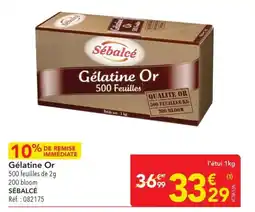 METRO Gélatine or 500 feuilles de 2g 200 bloom sébalcé offre