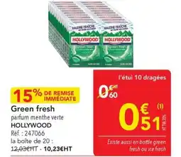 METRO Green fresh parfum menthe verte hollywood offre