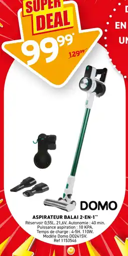 Trafic Aspirateur balai 2-en-1 offre