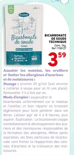 Trafic Bicarbonate de soude technique offre