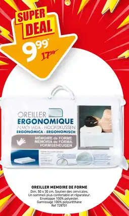 Trafic Oreiller memoire de forme offre