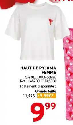 Trafic Haut de pyjama femme offre