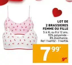 Trafic Lot de 2 brassieres femme ou fille offre