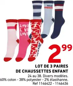 Trafic Lot de 3 paires de chaussettes enfant offre