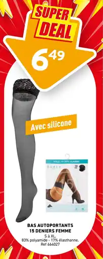 Trafic Bas autoportants 15 deniers femme offre