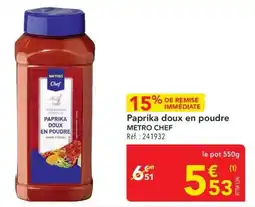 METRO Paprika doux en poudre metro chef offre