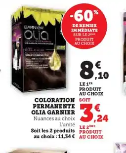 Hyper U OLIA GARNIER Coloration soit permanente offre