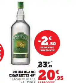Hyper U CHARRETTE 49° Rhum blanc offre