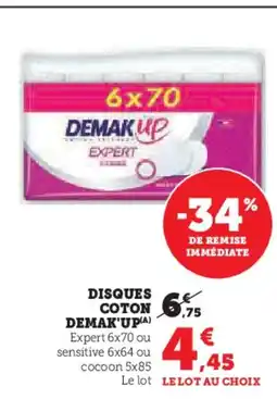 Hyper U DEMAK UP Disques coton offre