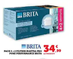 Hyper U BRITA Pack 4+2 filtres maxtra pro pure performance offre