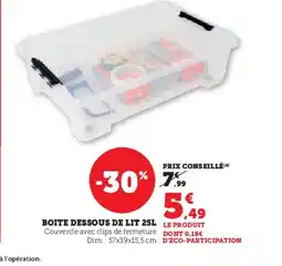 Hyper U Boite dessous de lit offre