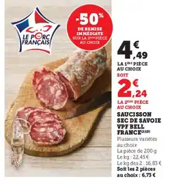Hyper U Saucisson sec de savoie vpf bell france offre
