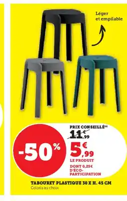 Hyper U Tabouret plastique offre