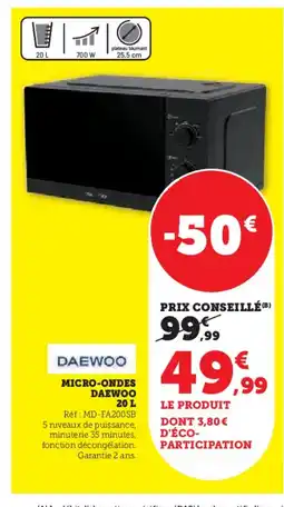 Hyper U DAEWOO Micro-ondes offre