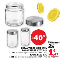Hyper U Bocal verre nixo offre