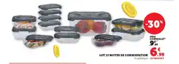 Hyper U Lot 13 boites de conservation offre