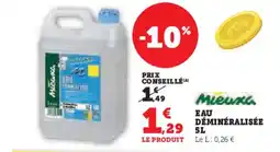 Hyper U Eau déminéralisée offre