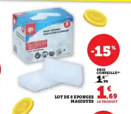 Hyper U Lot de 8 eponges magiques offre