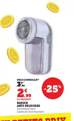 Hyper U Rasoir anti peluches offre