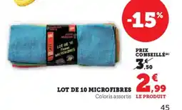 Hyper U Lot de 10 microfibres offre