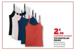 Hyper U Top bretelles femme offre