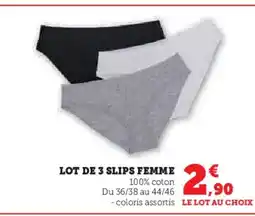 Hyper U Lot de 3 slips femme offre
