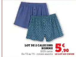 Hyper U Lot de 2 calecons homme offre