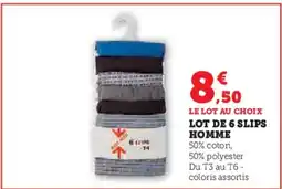 Hyper U Lot de 6 slips homme offre