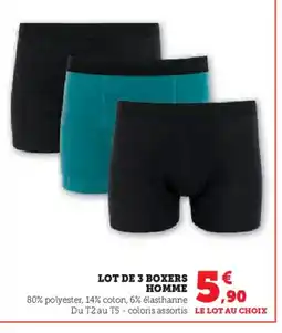 Hyper U Lot de 3 boxers homme offre