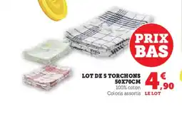 Hyper U Lot de 5 torchons offre