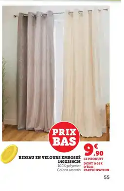 Hyper U Rideau en velours embossé offre