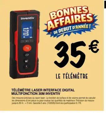 Télémètre laser interface digital multifonction 30m inventiv